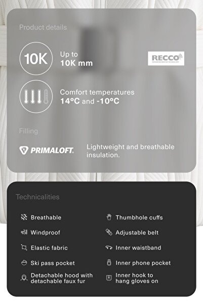 Oysho Primaloft® SKI water-resistant super-fitted jacket