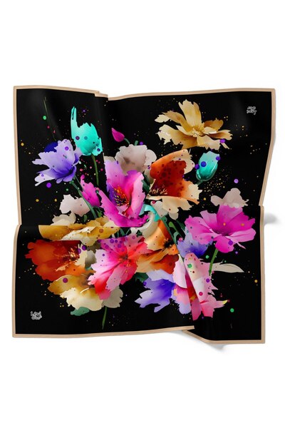 Levidor Φουλάρι με μοτίβο από λουλούδια με λαμπερό κρυστάλλινο φουλάρι