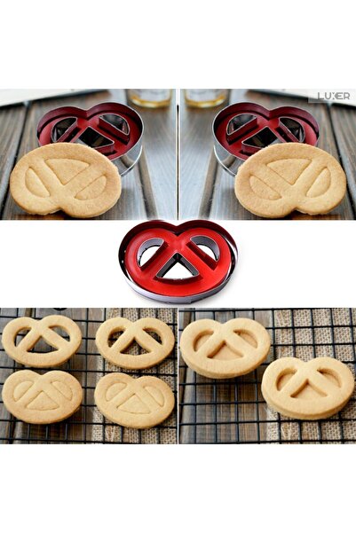 LUXER Forma pentru Modelat Covrigei cu Arc, din Inox, 6.2 x 4.3 x 2 cm, Rosu,