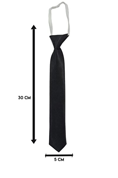 cappadocians Boy's 1-7 Years Elastic Tie and Elastic Bow Tie Black Color 2 Piece Set