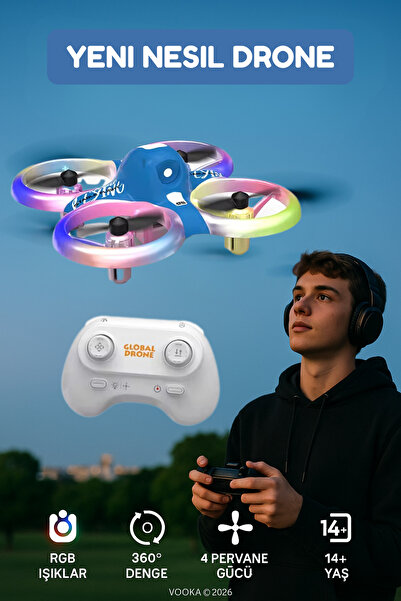 MO DOU RGB Işıklı Mini Drone 360° Dönüş Fonksiyonlu | 3 Hız Modu | Hafif Dayanıklı Gövde | Başlangıç Droneu