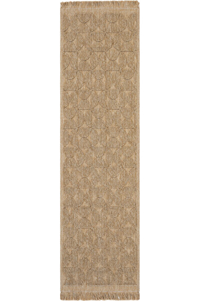 Cool Halı Mirage Kahverengi Koridor Halı Kilim Yolluk Bukle Dokuma Saçaklı Yıkanabilir Kaymaz Mutfak Yolluğu