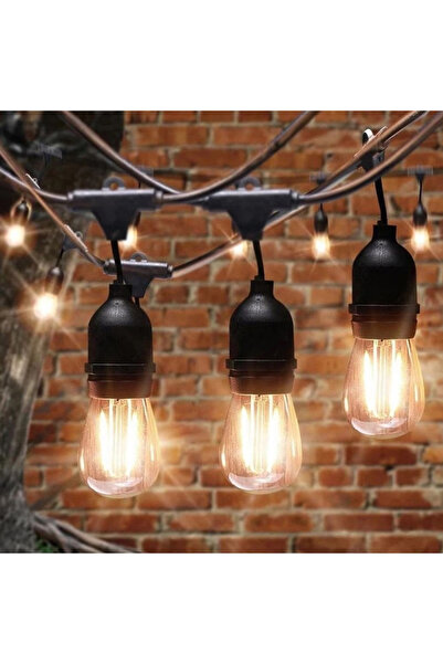 OEM Ghirlandă cu lumină caldă, de exterior, 30 metri, 30 becuri, bec clar, al...