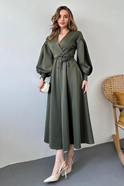 Elbee Fashion Woman Φόρεμα κατάδυσης με λεπτομέρεια ροζ χρώματος