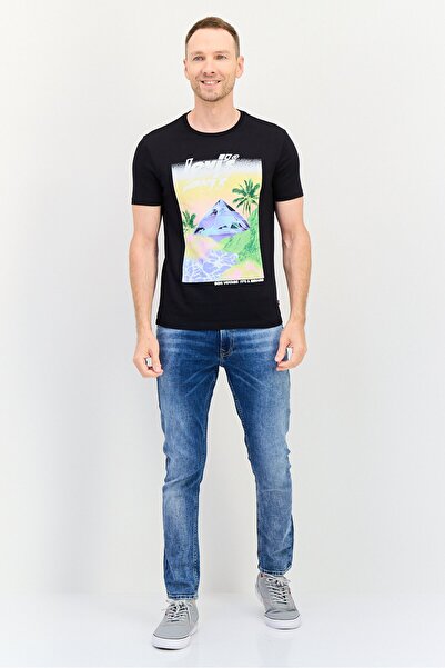 Levi's Men Crew Neck Short Sleeves Graphic Print T-Shirt, Black