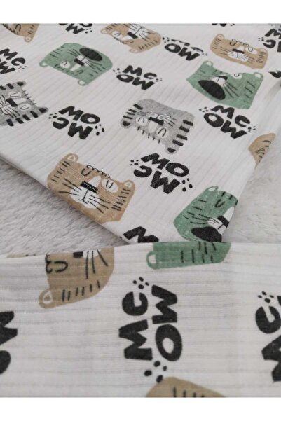 Store Sevimli Kedicik Baskılı Erkek Çocuk Pijama Takımı Yenidoğan Gecelik