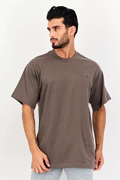 adidas Men Sportswear Fit Short Sleeve Outdoor T-Shirt, Taupe
