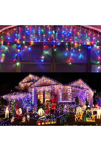 OEM Instalație de Crăciun, franjuri cu led tip țurțuri, exterior, multicolor,...