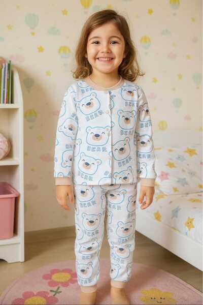 MİLAYS LİFE HOME COLLECTİON SET DE PIJAMĂ COLORATĂ 100% BUMBAC CU IMPRIMARE CU CARACTERE PENTRU FĂRĂI, CU CAPĂTĂ.