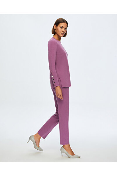 MISS DALIDA T24K-7000 Dar Paça Triko Pantolon SCOPA-ORCHİDE