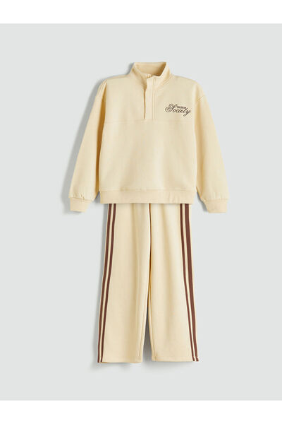 LC Waikiki Yellow Mock Neck Girls' Tracksuit Set