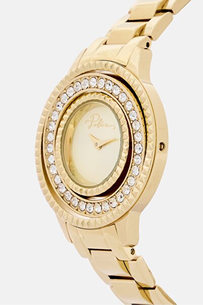 Police Women P16037BSG-22M Stainless Steel Analog Watch 34mm Gift Set, Gold