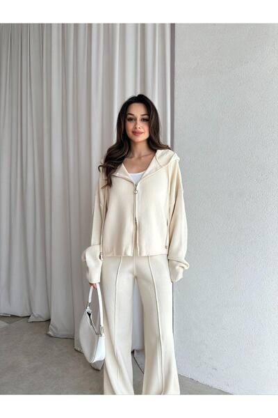 Mooi Butik Pri̇son Knitwear Set 8266 - Cream