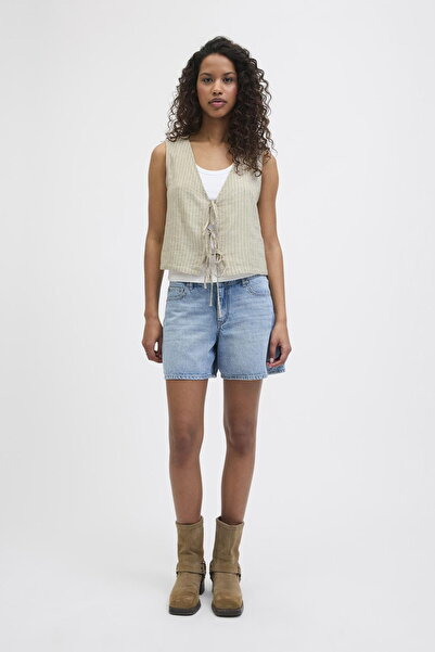 Jack & Jones Women's V-Neck Baglamali Linen Vest - Breeze