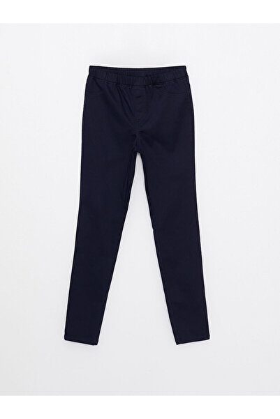 LC Waikiki Navy Blue Elastic Waist Basic Gabardine Girls' Trousers