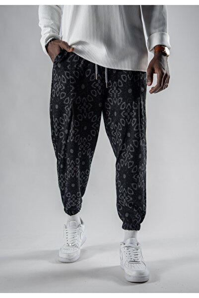 Superbluemexico Unisex Jacquard Patterned Jogger Pants
