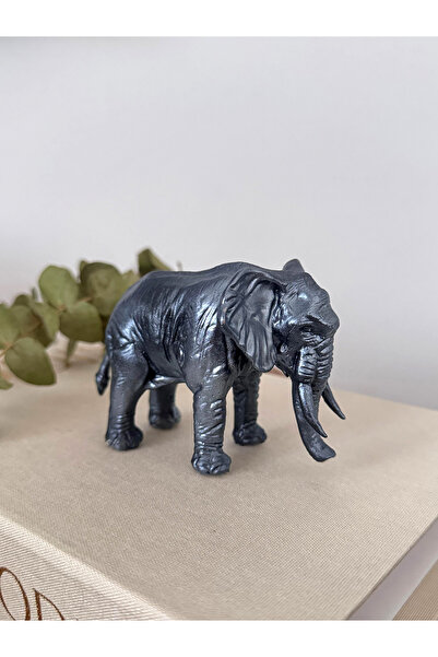 ZAP AKSESUAR Dekoratif Fil Biblo - Gri Metalik Görünümlü Masa Üstü Heykel, Mo...