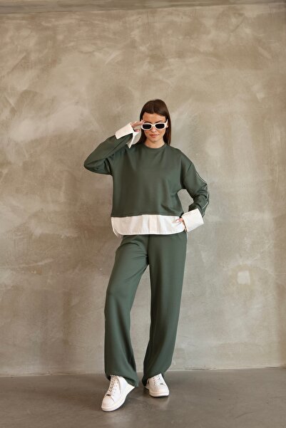 b buhari bykoc Modal Tracksuit Set with Piping Detail and Terry Cotton Garnish