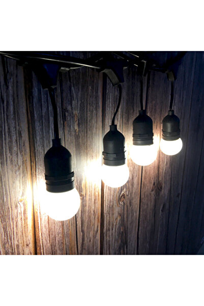 OEM Ghirlanda bec mat, de exterior, 10 becuri, 10 metri, alb cald