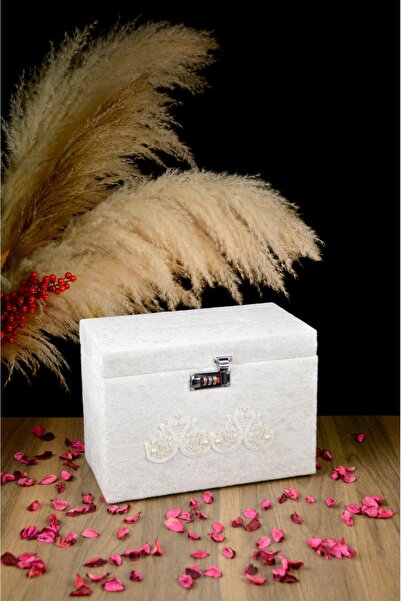 ADENZ Takı / Zarf Sandığı Şifreli Kilitli - Çeyiz Nişan Söz Düğün Sandık Çeyiz