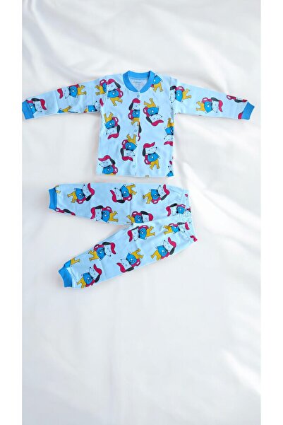 MİLAYS LİFE HOME COLLECTİON Girls' Character Printed Snap-On 100% Cotton Colorful Pajama Set