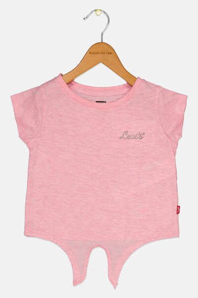 Levi's Toddlers Girl Ebroidered Logo Short Sleeves T-Shirt, Pink