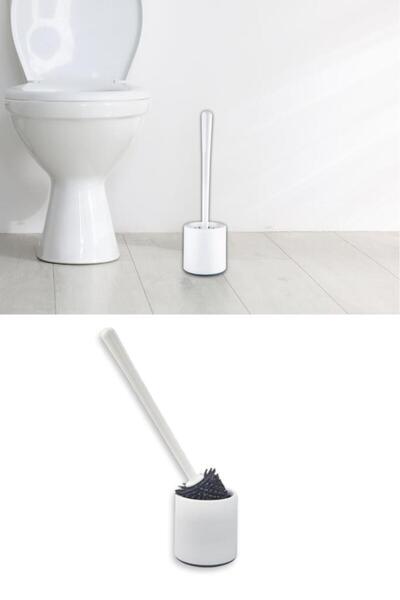 Flora Silikon Başlıklı Klozet Fırça Takımı Yuvarlak, Klozet Banyo WC Tuvalet ...