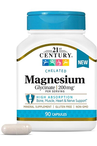 21st Century Magnesium Glycinate 200 mg Capsules per Serving, 90 Count