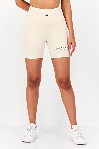 adidas Women Sportswear Fit Pull On Training Shorts, Beige