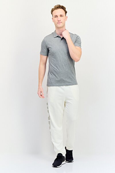 New Balance Men Brand Logo Drawstring Outdoor Sweatpants, Cream