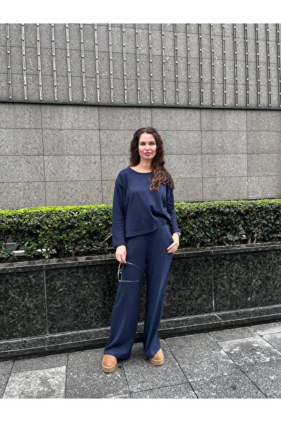 EGZOTİK ASORTİK طقم بلوزة وبنطلون بخصر مطاطي