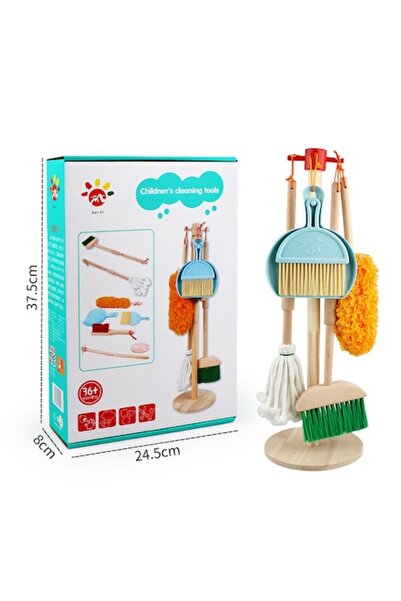 B4U Jucărie educațională, Set de curățenie, Lemn, Montessori