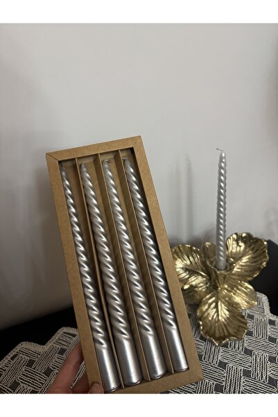 Santara BURGU MODEL 4 LÜ PARLAK ŞAMDAN MUMU