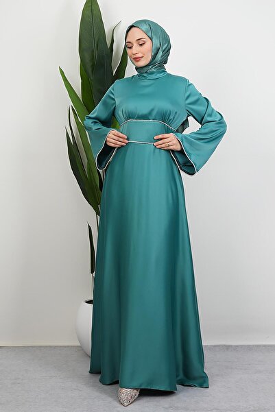 GİYZAMİLA Funda Saten Dress Mint