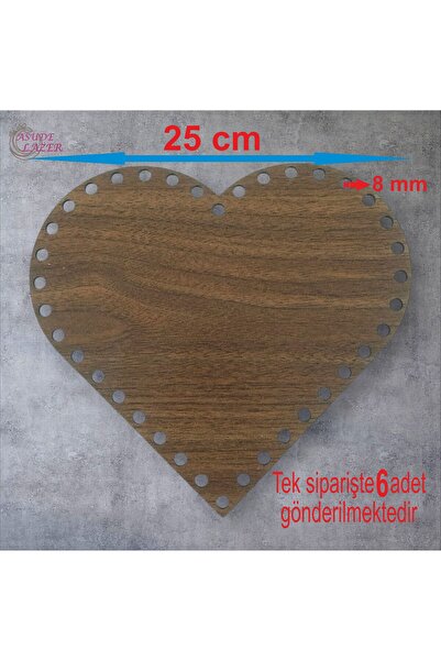 ASUDE HEDİYELİK Inimă din lemn de nuc 25 cm 6 buc. Tavă din bambus Placă de t...