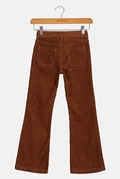 GAP Kids Girl Textured Flared Corduroy Pants, Dark Brown