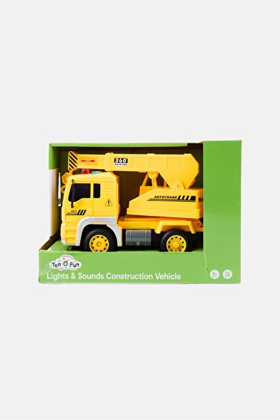 Ton O' Fun Light And Sounds Construction Vechicle Auto Crane Truck, Assorted
