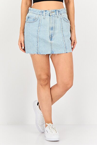 Levi's Women Washed Icon Denim Skirt, Light Blue