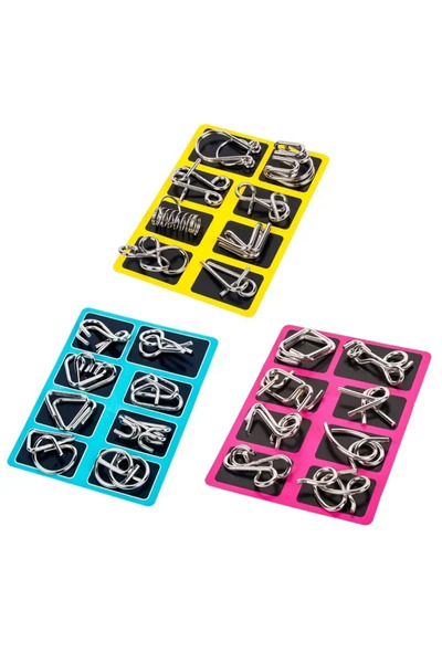 Choice1 مجموعة MIX-3Suit مكونة من 8 قطع من أحجيات مونتيسوري المعدنية السلكية،...