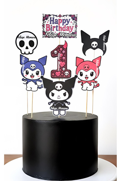 telaşe memuru Kuromi cake topper - 1st birthday kuromi cake decorations - kur...