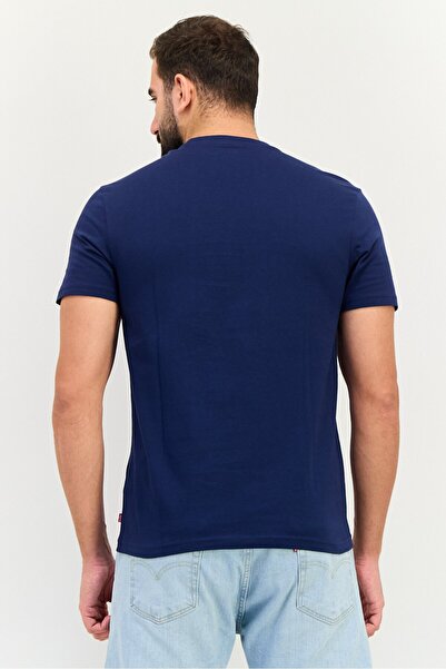 Levi's Men Crew Neck Short Sleeve Graphic Print T-Shirts, Navy Blue