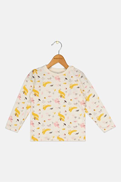 Sinsay Fox And Bunny By Toddlers Boy Crew Neck Long Sleeves Printed T-Shirt, Multicolor
