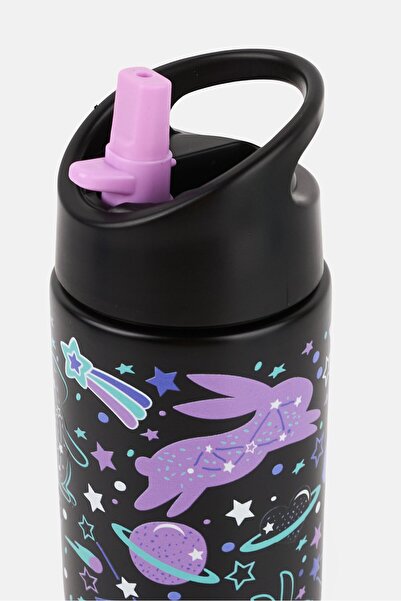 Joe Boxer Kids Graphic Print Water Bottle 350 ml, Black