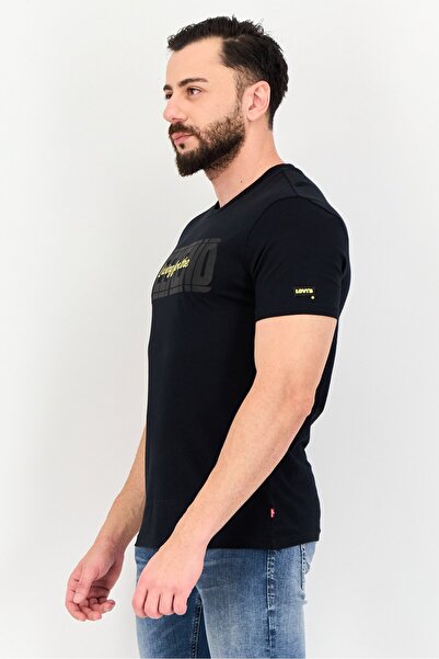 Levi's Men Crew Neck Short Sleeve Graphic Print t-Shirt, Black