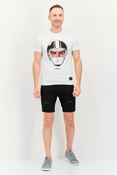 Levi's Men Crew Neck Short Sleeve Graphic Print T-Shirt, White