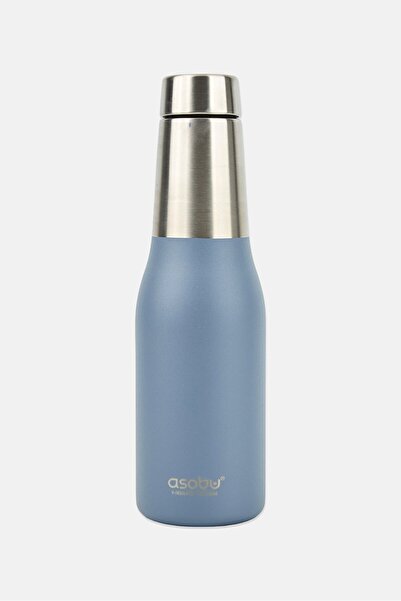 Asobu زجاجة مياه معزولة بالفراغ من الفولاذ المقاوم للصدأ من أواسيس، سعة 600 مل، لون أزرق داكن