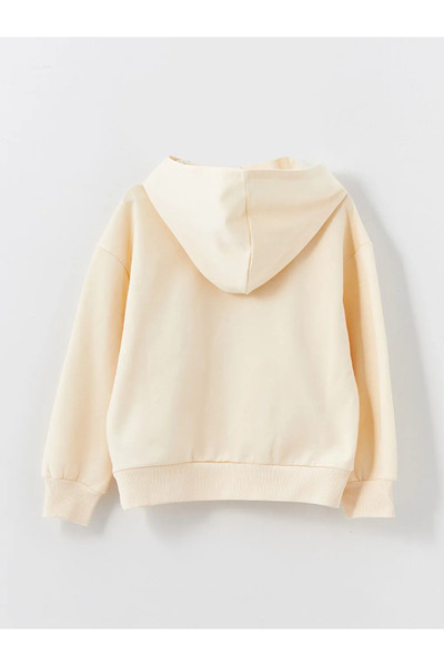 LC Waikiki LCW Παιδικό μπεζ φούτερ με κουκούλα για κορίτσια