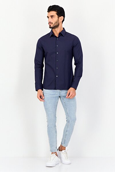 Levi's Levis x Redloop Men Regular Fit Plain Longs Sleeve Casual Shirt, Navy