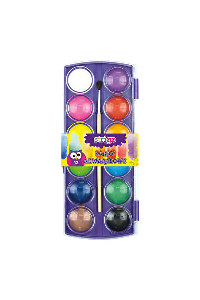 Strigo Acuarele cu pensula, 12 Culori SSC016