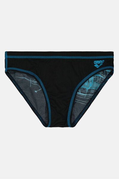 ARENA Kids Boy Brand Logo Swimwear Brief, Black